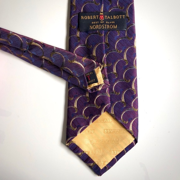 Heavy Silk Talbott/Nordstrom Purple Burgundy Tie - Picture 6 of 9